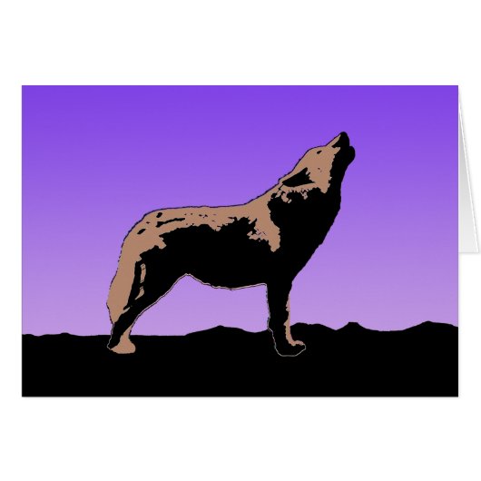 ハウリングウルフアットサンセット – オリジナルワイルドライフアート (正面横)