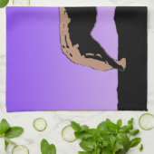 ハウリングウルフアットサンセット – オリジナルワイルドライフアート キッチンタオル (折り畳み)