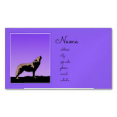 ハウリングウルフアットサンセット – オリジナルワイルドライフアート マグネット名刺 (正面)