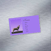 ハウリングウルフアットサンセット – オリジナルワイルドライフアート マグネット名刺 (インサイチュ)