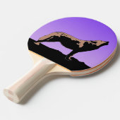 ハウリングウルフアットサンセット – オリジナルワイルドライフアート 卓球ラケット (正面アングル)