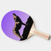 ハウリングウルフアットサンセット – オリジナルワイルドライフアート 卓球ラケット (横)