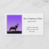 ハウリングウルフアットサンセット – オリジナルワイルドライフアート 名刺 (正面)