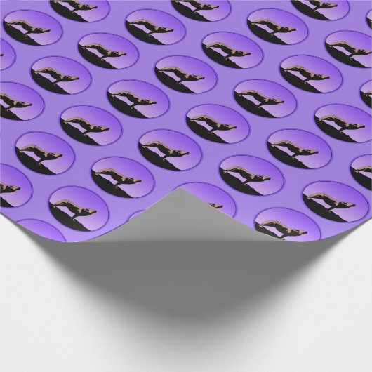 ハウリングウルフアットサンセット – オリジナルワイルドライフアートWr ラッピングペーパー (角)