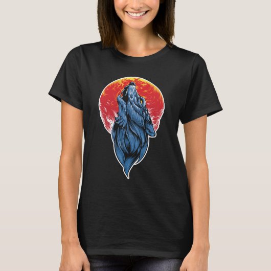 ハウリングウルフイラストレーション Tシャツ (正面)