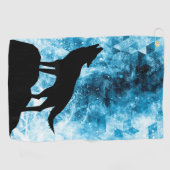 ハウリングウルフウィンスノーブルースモーク抽象芸術 ゴルフタオル (横)