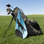 ハウリングウルフウィンスノーブルースモーク抽象芸術 ゴルフタオル (グリーン)