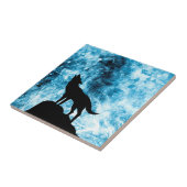 ハウリングウルフウィンスノーブルースモーク抽象芸術 タイル (側面)