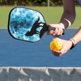 ハウリングウルフウィンスノーブルースモーク抽象芸術 ピックルボールラケット