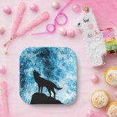 ハウリングウルフウィンスノーブルースモーク抽象芸術 ペーパープレート (パーティー)