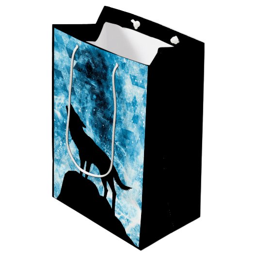 ハウリングウルフウィンスノーブルースモーク抽象芸術 ミディアムペーパーバッグ (正面アングル)