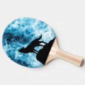 ハウリングウルフウィンスノーブルースモーク抽象芸術 卓球ラケット (横)