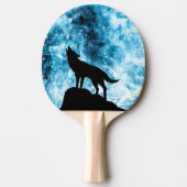 ハウリングウルフウィンスノーブルースモーク抽象芸術 卓球ラケット (正面)
