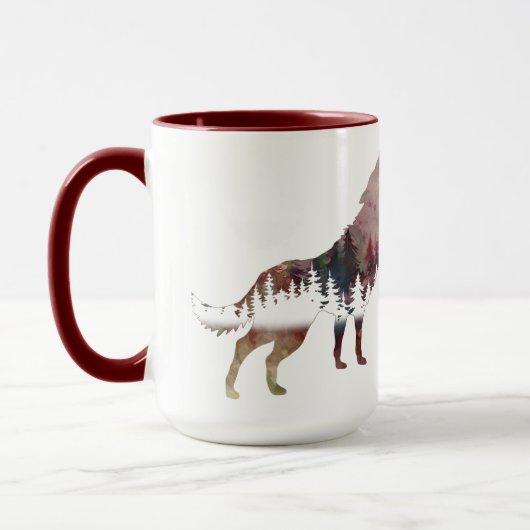 ハウリングウルフウォーターカラーワイルドライフマグ マグカップ (左)