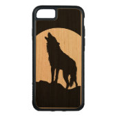 ハウリングウルフシルエットウッドiPhone 6 CarvedウッドiPhoneケース (裏面)