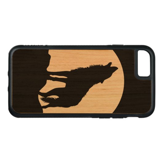 ハウリングウルフシルエットウッドiPhone 6 CarvedウッドiPhoneケース (裏面(横))