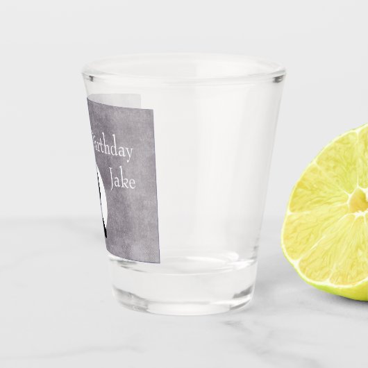 ハウリングウルフシルエット誕生日カスタマイズ ショットグラス (右)