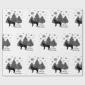 ハウリングウルフハッピーハウリデイズヒョウ柄の雪 ラッピングペーパー (フラット)