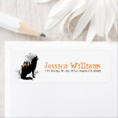 ハウリングウルフハロウィーンコンセプトイラストレーション ラベル (インサイチュ)