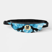 ハウリングウルフフルムーンブルーブラックカスタムモノグラム ファニーパック (正面)