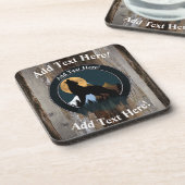 ハウリングウルフフルムーンヴィンテージウッド素朴ウッド コースター (左側)