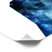 ハウリングウルフブルー輝く煙のシルエット ポスター (コーナー)