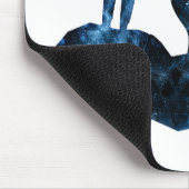 ハウリングウルフブルー輝く煙のシルエット マウスパッド (コーナー)