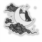 ハウリングウルフミスティックムーンワイルド自然&ルナアート シール (正面)