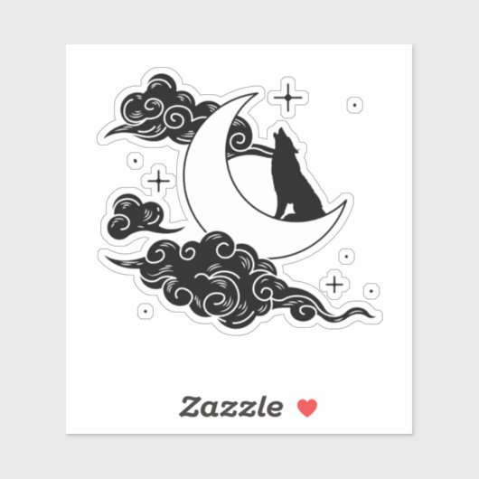 ハウリングウルフミスティックムーンワイルド自然&ルナアート シール (シート)