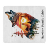 ハウリングウルフ二重露出サンセットパーソナライズされた カッティングボード (正面)