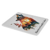 ハウリングウルフ二重露出サンセットパーソナライズされた カッティングボード (角)