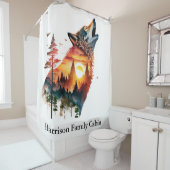 ハウリングウルフ二重露出サンセットパーソナライズされた シャワーカーテン (インサイチュ)