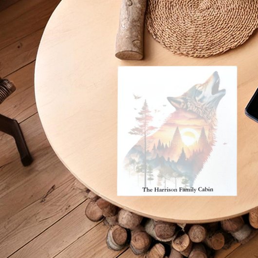 ハウリングウルフ二重露出サンセットパーソナライズされた ノートパッド