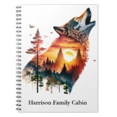 ハウリングウルフ二重露出サンセットパーソナライズされた ノートブック (正面)