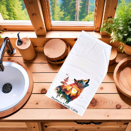 ハウリングウルフ二重露出サンセットパーソナライズされた ハンドタオル