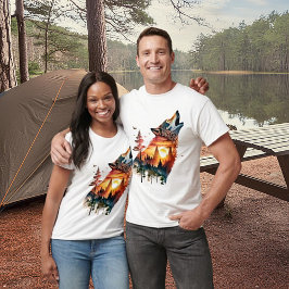 ハウリングウルフ二重露出サンセット Tシャツ