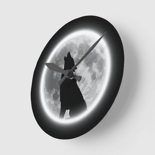 ハウリングウルフ ラウンド壁時計 (傾斜)
