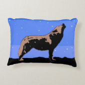 ハウリングウルフin冬 – オリジナルワイルドライフアート アクセントクッション (裏面)