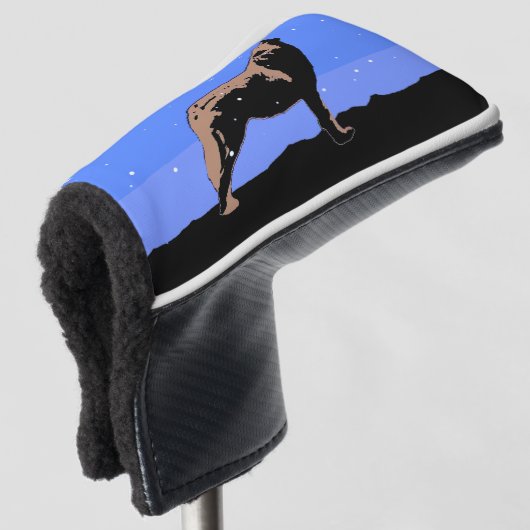 ハウリングウルフin冬 – オリジナルワイルドライフアート ゴルフヘッドカバー (3/4 正面)