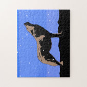 ハウリングウルフin冬 – オリジナルワイルドライフアート ジグソーパズル (縦)