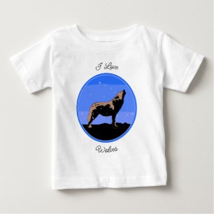 ハウリングウルフin冬 – オリジナルワイルドライフアート ベビーTシャツ