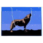 ハウリングウルフin冬 – オリジナルワイルドライフアート ラージペーパーバッグ (正面)