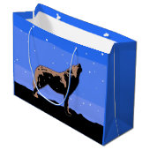 ハウリングウルフin冬 – オリジナルワイルドライフアート ラージペーパーバッグ (正面アングル)