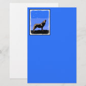 ハウリングウルフin冬 – オリジナルワイルドライフアート 便箋 (正面/裏面)