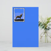 ハウリングウルフin冬 – オリジナルワイルドライフアート 便箋 (スタンド正面)