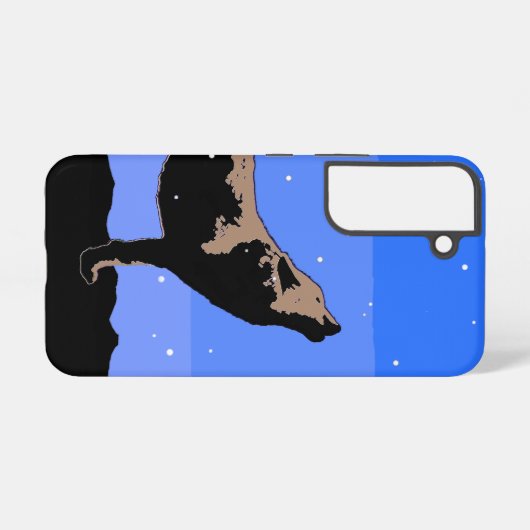 ハウリングウルフin冬 – オリジナルワイルドライフアート samsung galaxyケース (裏面横)