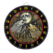 ハウリングオオカミは強さと自由を象徴している ダーツボード (正面)