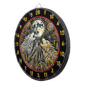 ハウリングオオカミは強さと自由を象徴している ダーツボード (正面右)