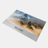 ハウリングオオカミ ドアマット (アングル)