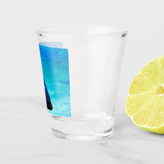 ハウリングオオカミ、二重露出のハウリングドッグ ショットグラス (右)